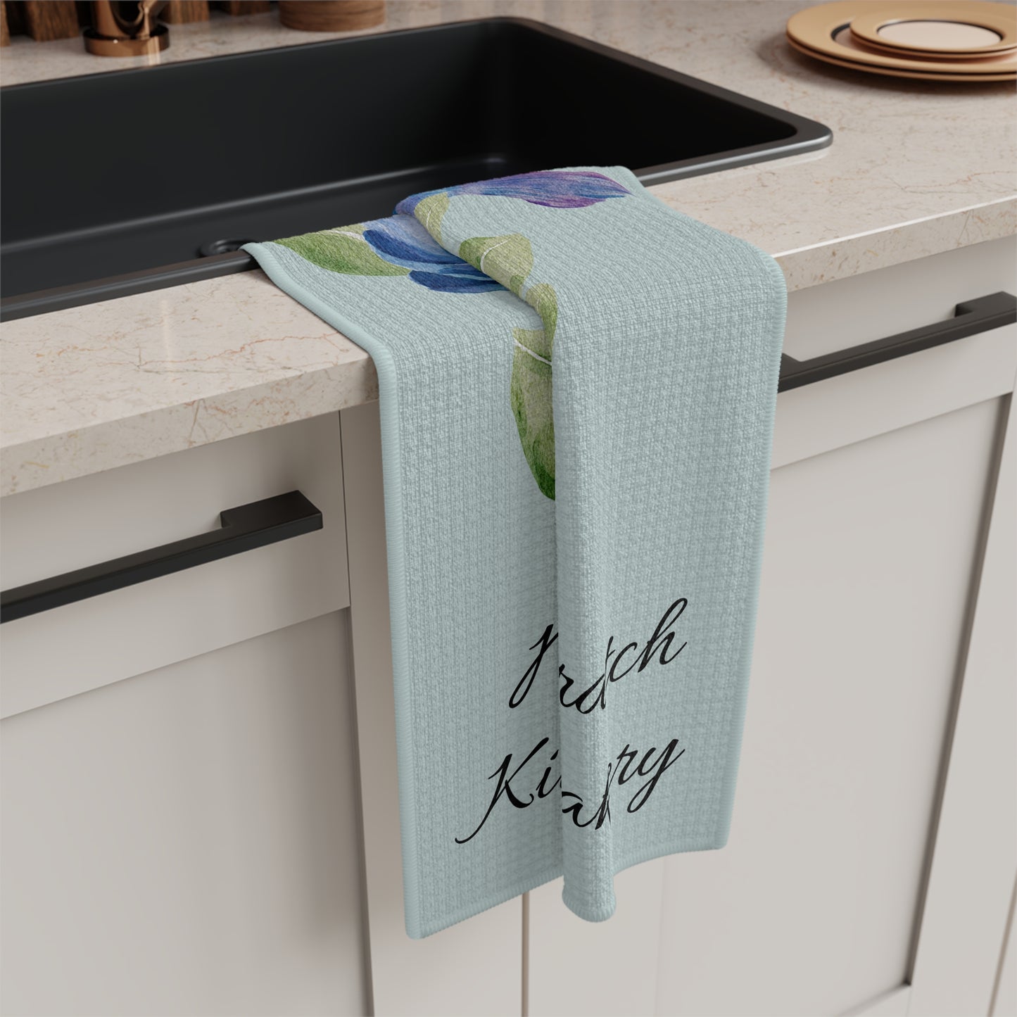 Personalize it! Hummingbird Floral Tea Towel