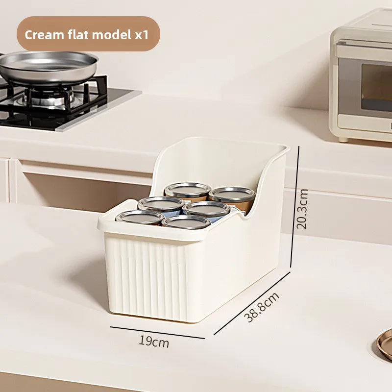 Under-Cabinet Kitchen Storage Box — Diagonal Seasoning & Sundries Organizer with or without Wheels