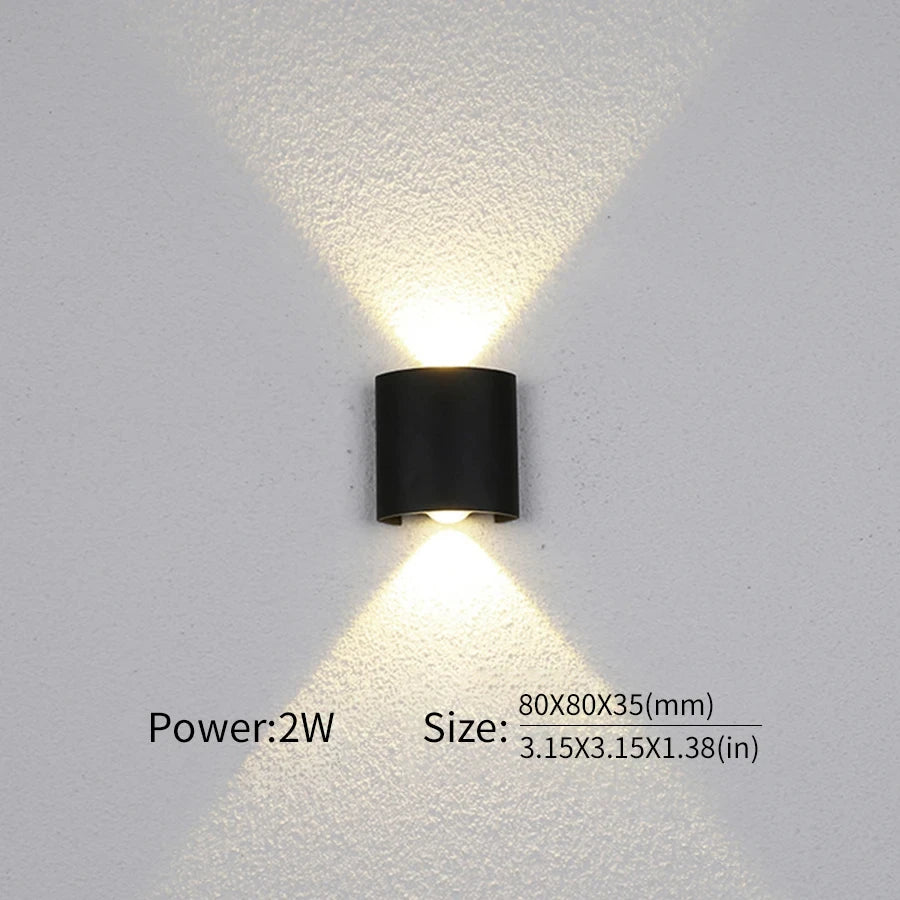 2W LED Wall Lamp — Waterproof Indoor & Outdoor Wall Light in White or Black, 3 Color Temperatures