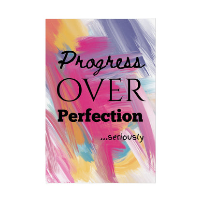 "Progress Over Perfection" — Motivational Wall Art Print for Office & Studio