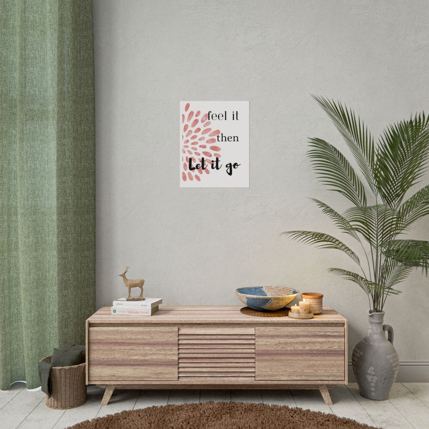 "Feel It Then Let It Go" — Watercolor Inspirational Wall Art Print