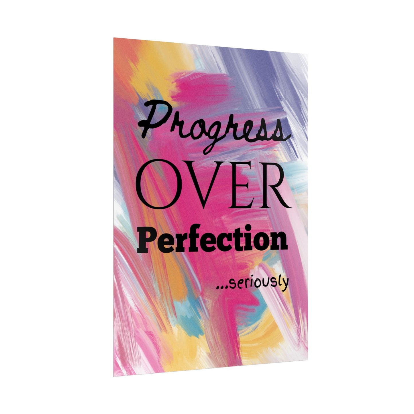 "Progress Over Perfection" — Motivational Wall Art Print for Office & Studio
