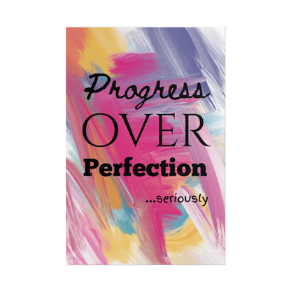 "Progress Over Perfection" — Motivational Wall Art Print for Office & Studio