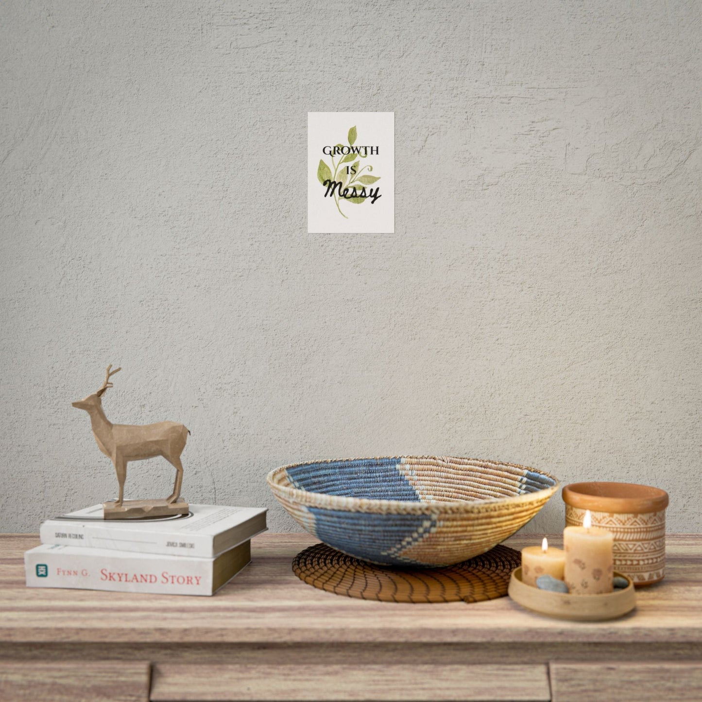 "Growth Is Messy" — Botanical Inspirational Wall Art Print