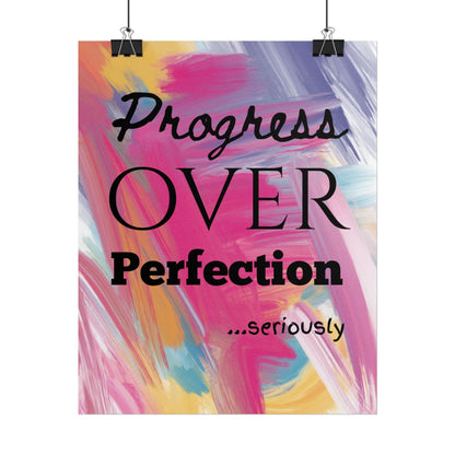 "Progress Over Perfection" — Motivational Wall Art Print for Office & Studio