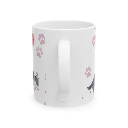 Corgi Balloon Paw Print Ceramic Coffee Cup (11oz, 15oz)