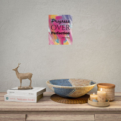 "Progress Over Perfection" — Motivational Wall Art Print for Office & Studio