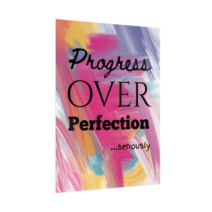 "Progress Over Perfection" — Motivational Wall Art Print for Office & Studio
