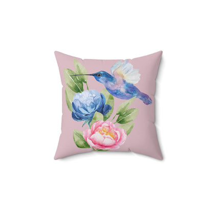 Personalize it! Watercolor Hummingbird Floral Throw Pillow