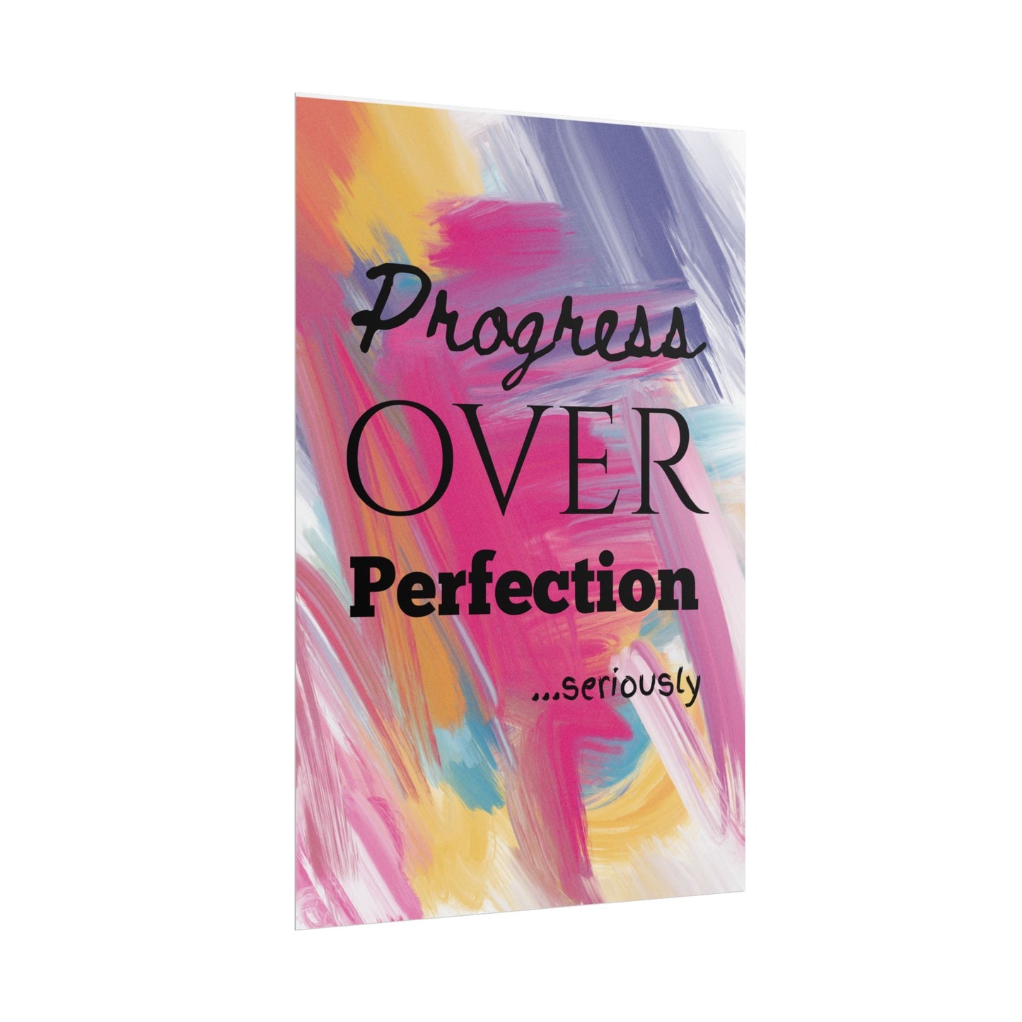 "Progress Over Perfection" — Motivational Wall Art Print for Office & Studio