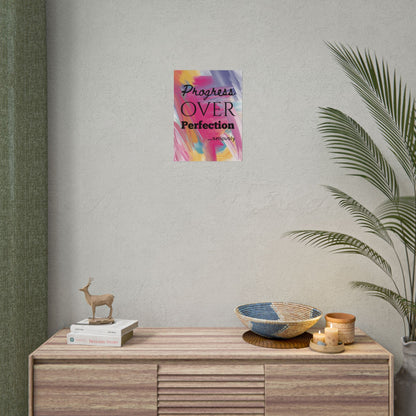 "Progress Over Perfection" — Motivational Wall Art Print for Office & Studio