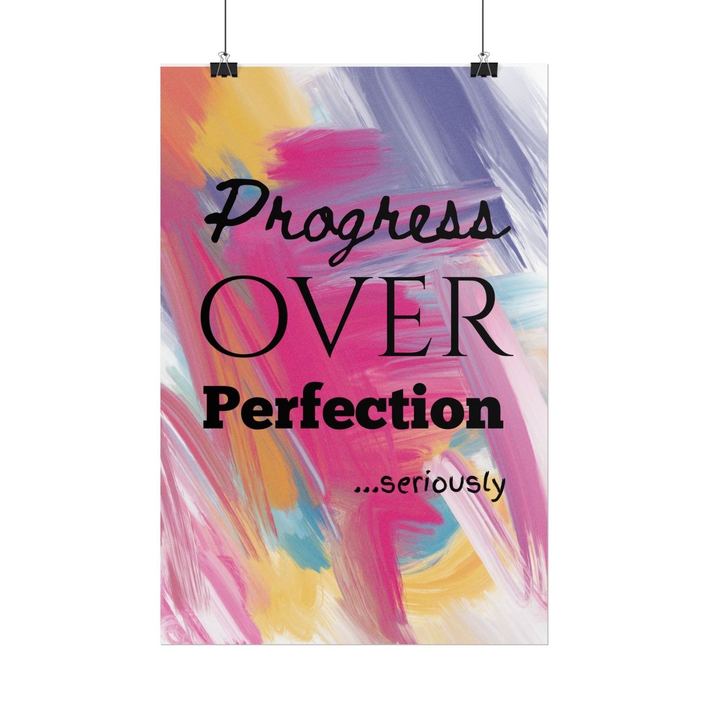 "Progress Over Perfection" — Motivational Wall Art Print for Office & Studio
