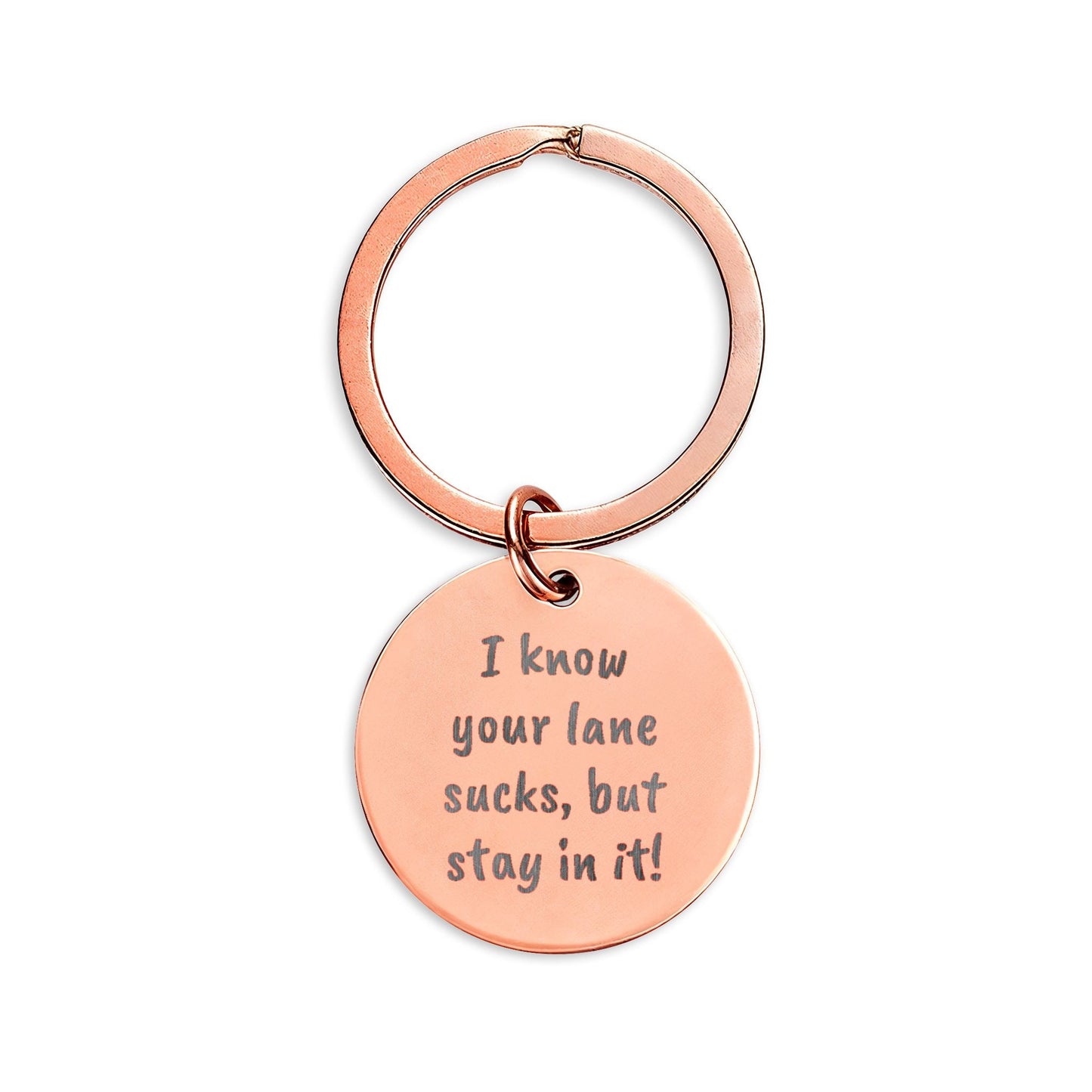 Personalized Round Stainless Steel Keychain — Engraved Meaningful Message