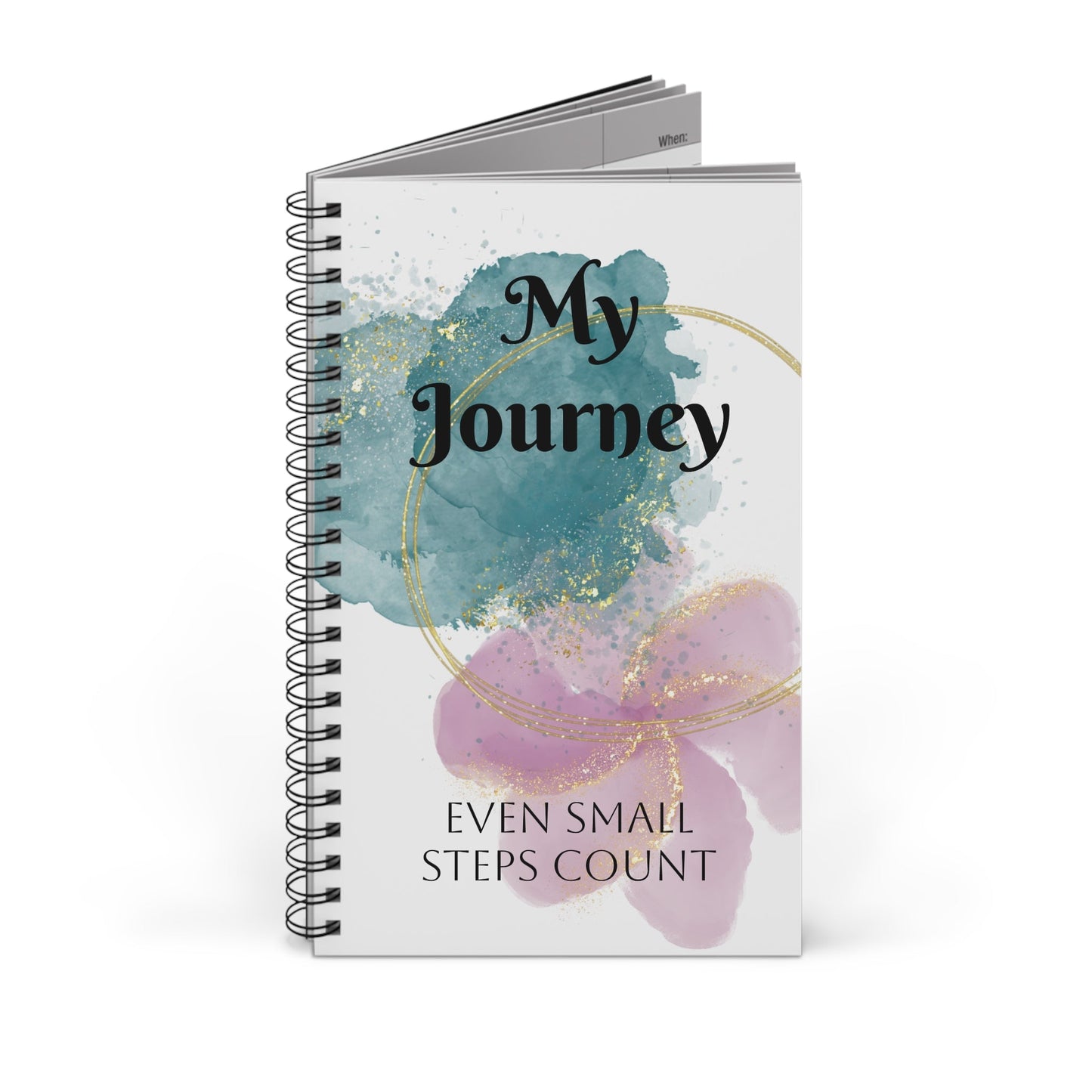 "My Journey — Even Small Steps Count" Personalized Spiral Journal