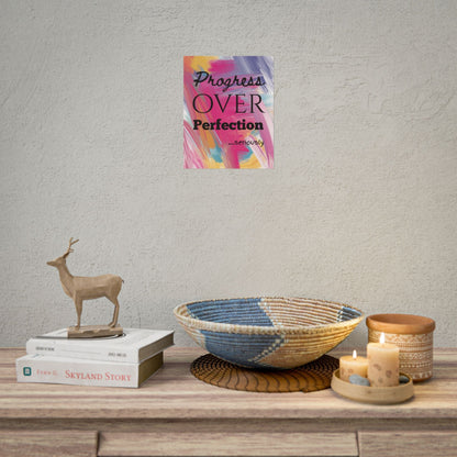 "Progress Over Perfection" — Motivational Wall Art Print for Office & Studio
