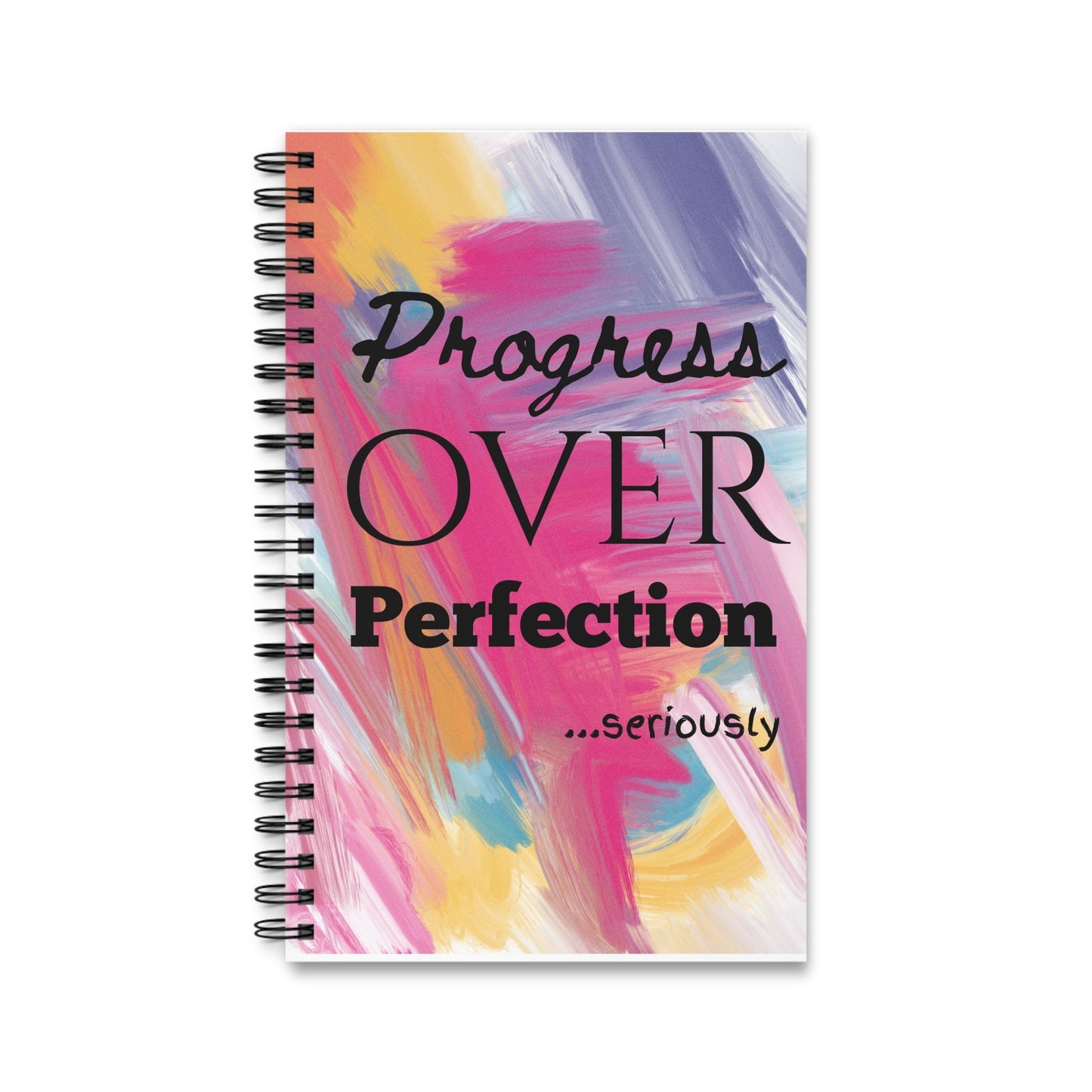 "Progress Over Perfection" — Motivational Spiral Journal & Notebook