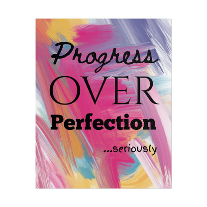 "Progress Over Perfection" — Motivational Wall Art Print for Office & Studio