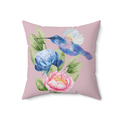 Personalize it! Watercolor Hummingbird Floral Throw Pillow