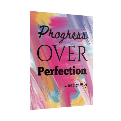 "Progress Over Perfection" — Motivational Wall Art Print for Office & Studio