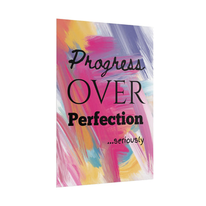 "Progress Over Perfection" — Motivational Wall Art Print for Office & Studio