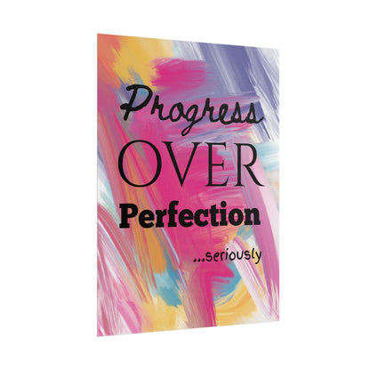 "Progress Over Perfection" — Motivational Wall Art Print for Office & Studio