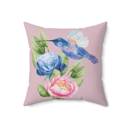 Personalize it! Watercolor Hummingbird Floral Throw Pillow
