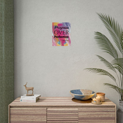 "Progress Over Perfection" — Motivational Wall Art Print for Office & Studio