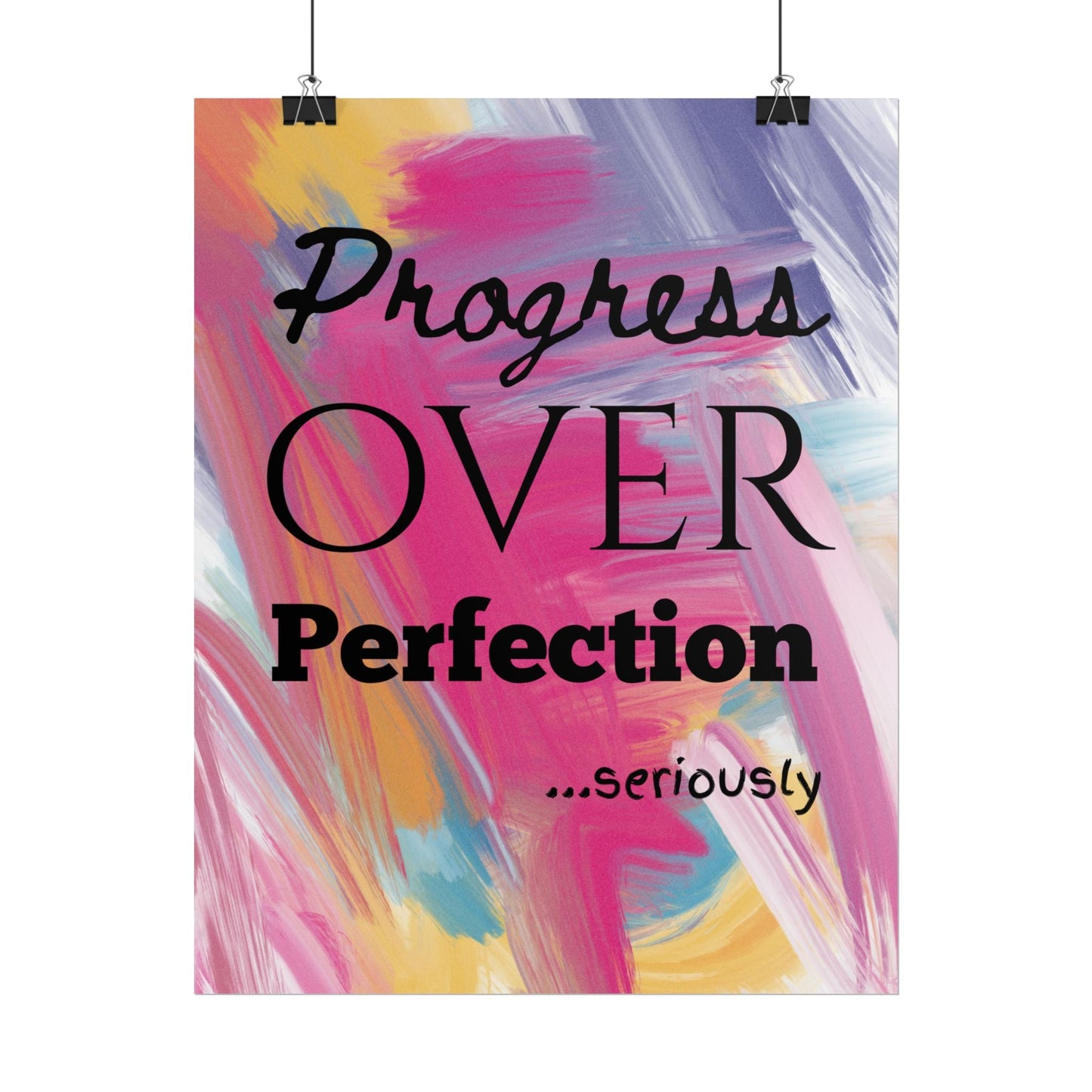 "Progress Over Perfection" — Motivational Wall Art Print for Office & Studio