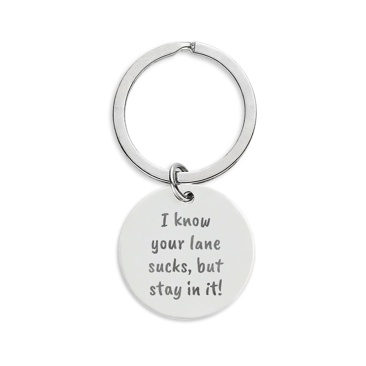 Personalized Round Stainless Steel Keychain — Engraved Meaningful Message