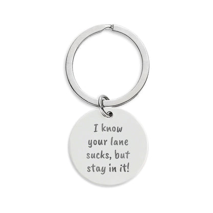 Personalized Round Stainless Steel Keychain — Engraved Meaningful Message