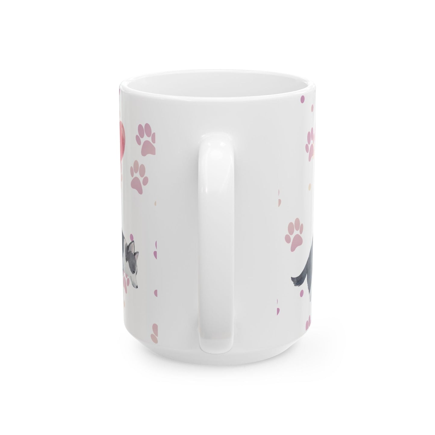 Corgi Balloon Paw Print Ceramic Coffee Cup (11oz, 15oz)