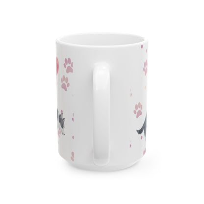 Corgi Balloon Paw Print Ceramic Coffee Cup (11oz, 15oz)