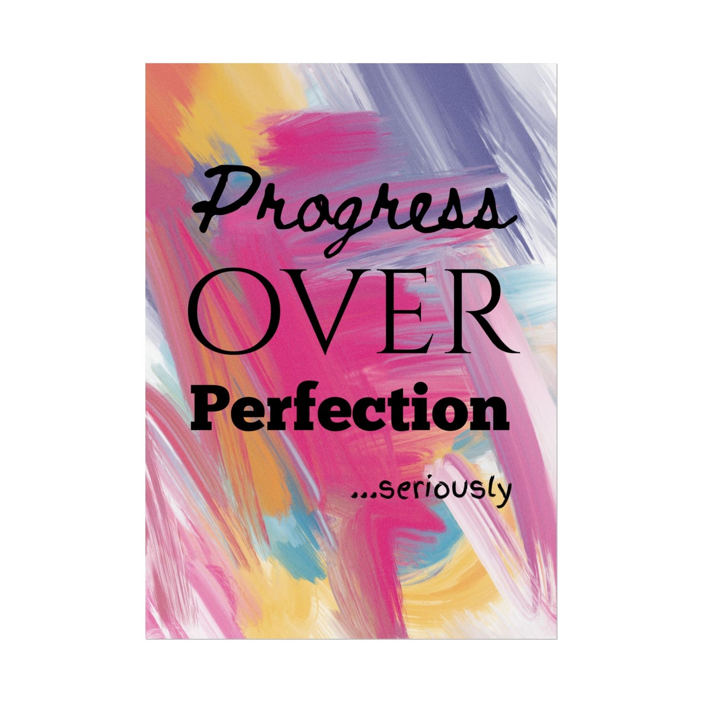 "Progress Over Perfection" — Motivational Wall Art Print for Office & Studio