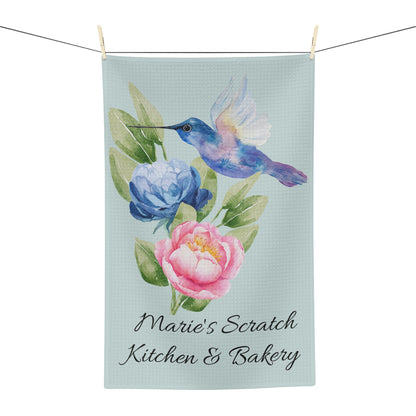 Personalize it! Hummingbird Floral Tea Towel