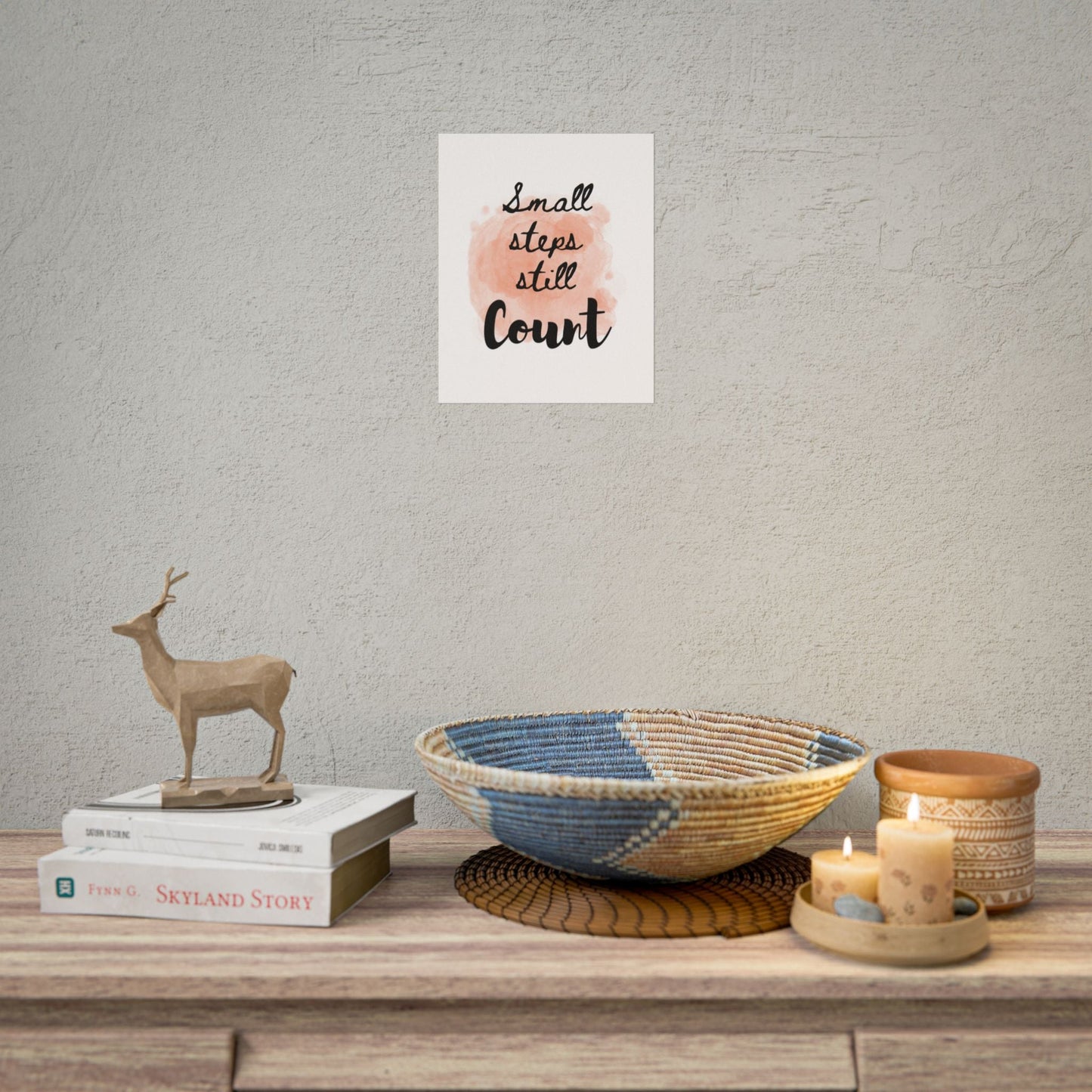 "Small Steps Still Count" — Watercolor Inspirational Wall Art Print