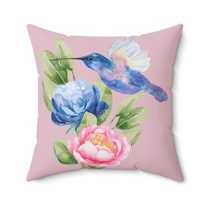 Personalize it! Watercolor Hummingbird Floral Throw Pillow