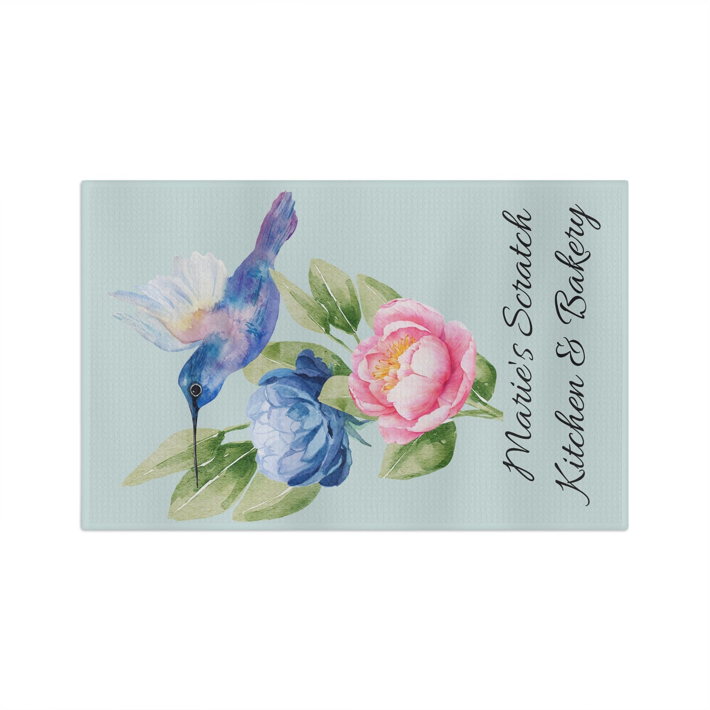 Personalize it! Hummingbird Floral Tea Towel