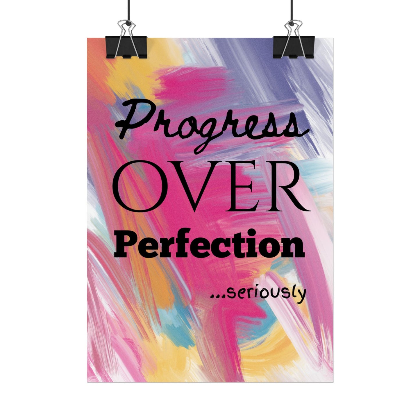 "Progress Over Perfection" — Motivational Wall Art Print for Office & Studio