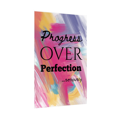 "Progress Over Perfection" — Motivational Wall Art Print for Office & Studio
