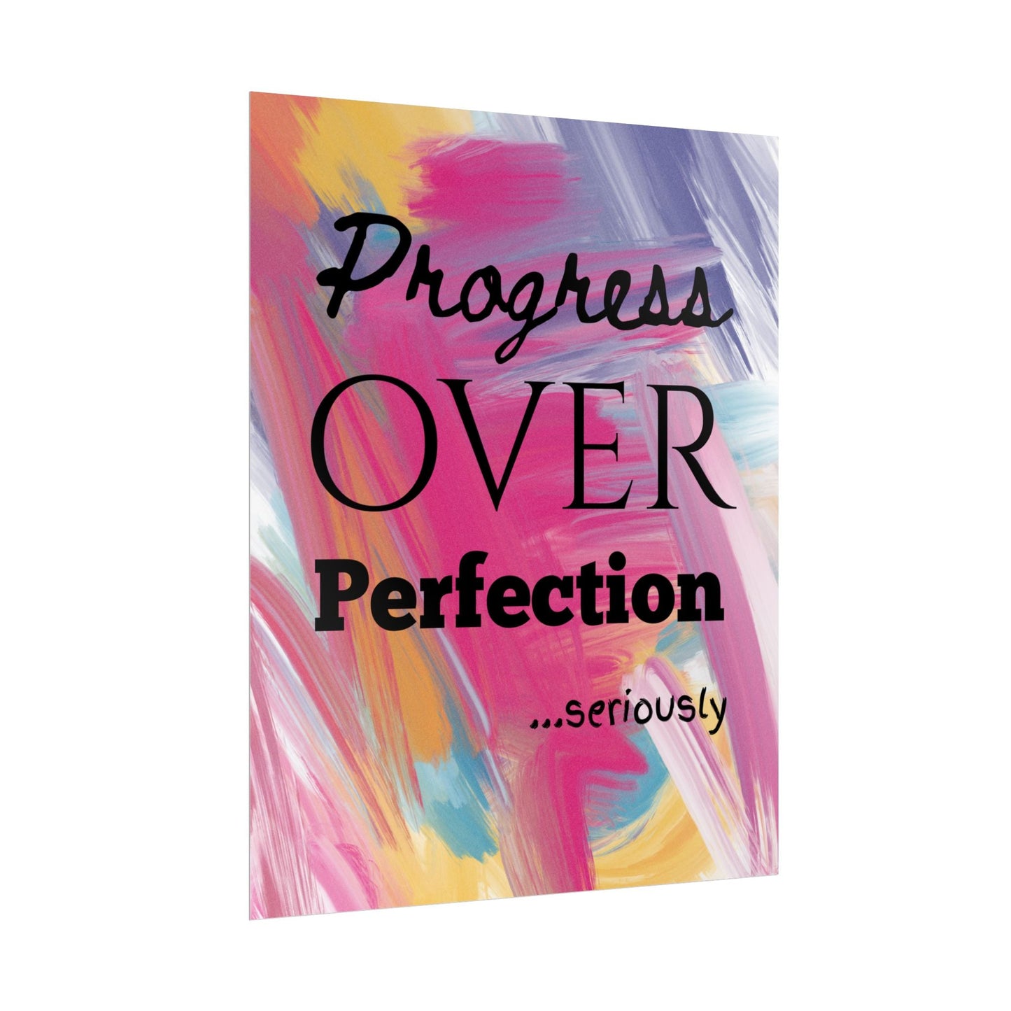 "Progress Over Perfection" — Motivational Wall Art Print for Office & Studio