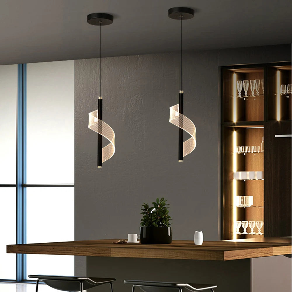 Modern LED Pendant Chandelier — Dimmable 3-Color Ring Ceiling Light for Living Room & Bedroom