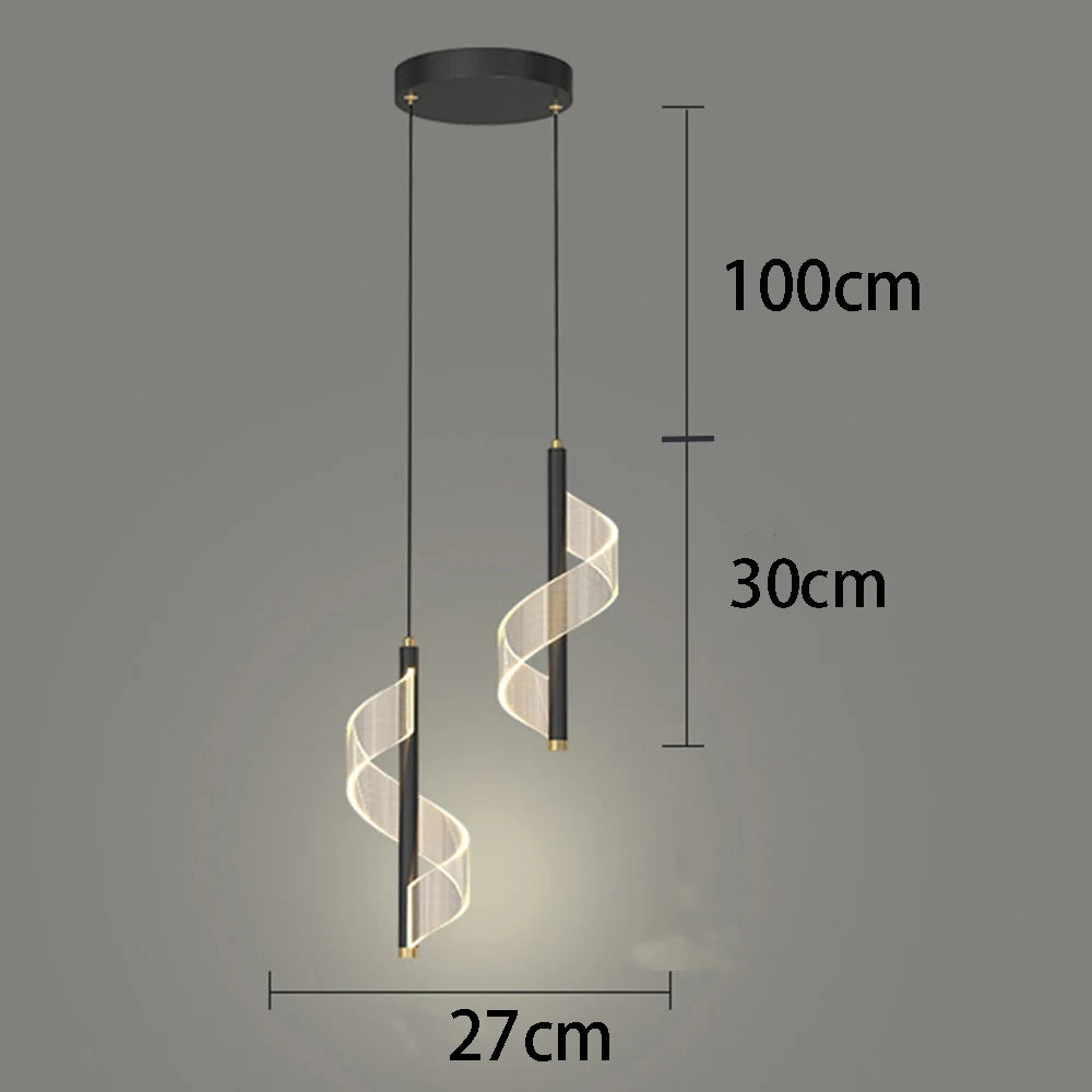 Modern LED Pendant Chandelier — Dimmable 3-Color Ring Ceiling Light for Living Room & Bedroom
