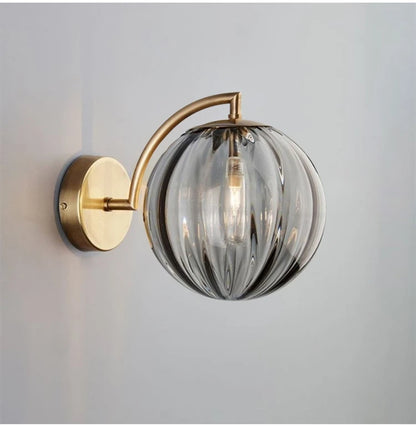 Nordic Stained Glass Ball Wall Lamp — Colorful Bedside & Bathroom Mirror Light in 4 Glass Colors