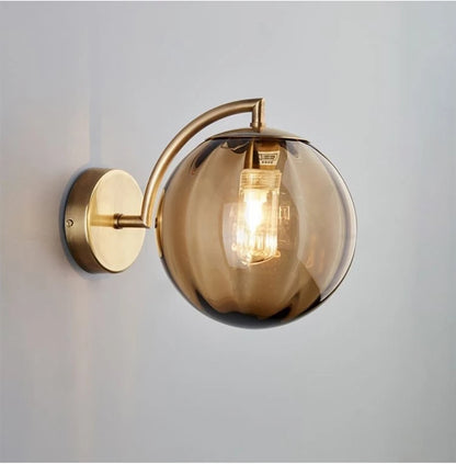 Nordic Stained Glass Ball Wall Lamp — Colorful Bedside & Bathroom Mirror Light in 4 Glass Colors