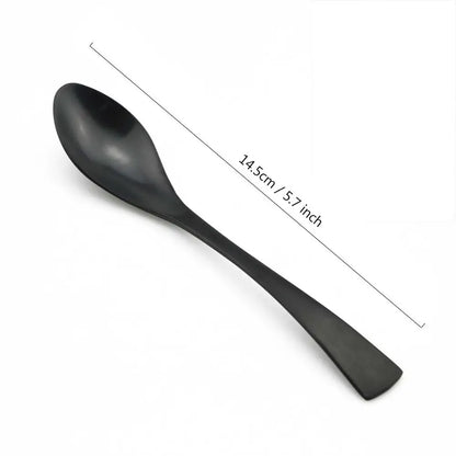 Matte Black Stainless Steel Flatware Set — Individual Pieces in 7 Styles for Kitchen & Dining