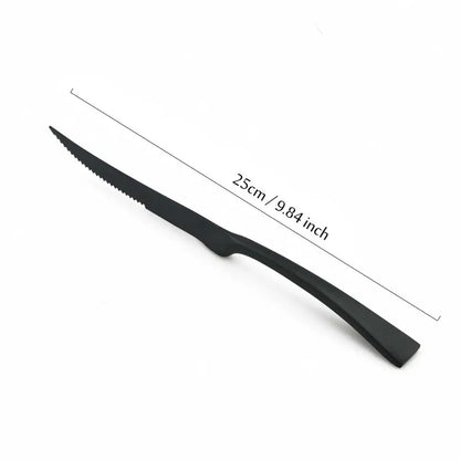 Matte Black Stainless Steel Flatware Set — Individual Pieces in 7 Styles for Kitchen & Dining