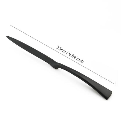 Matte Black Stainless Steel Flatware Set — Individual Pieces in 7 Styles for Kitchen & Dining