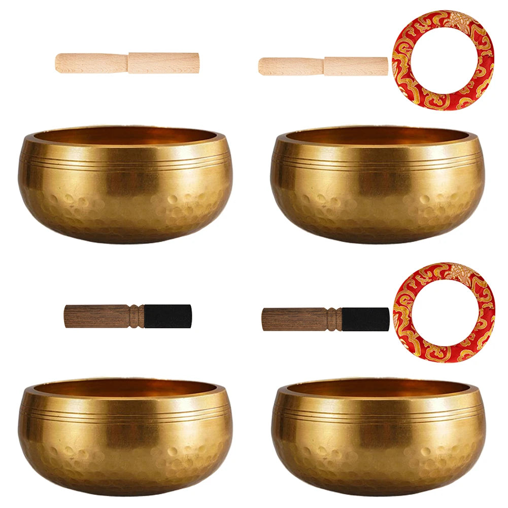 Tibetan Singing Bowl Set — Hand-Hammered Meditation Bowl for Yoga, Chakra & Stress Relief