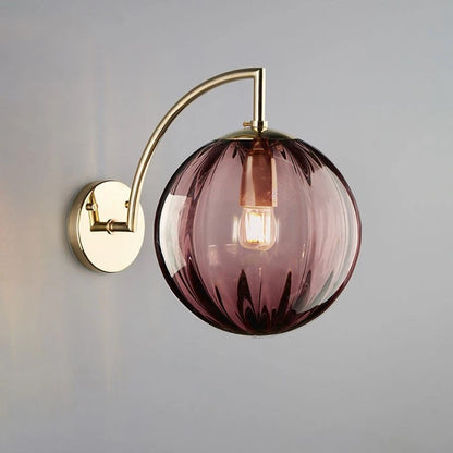 Nordic Stained Glass Ball Wall Lamp — Colorful Bedside & Bathroom Mirror Light in 4 Glass Colors