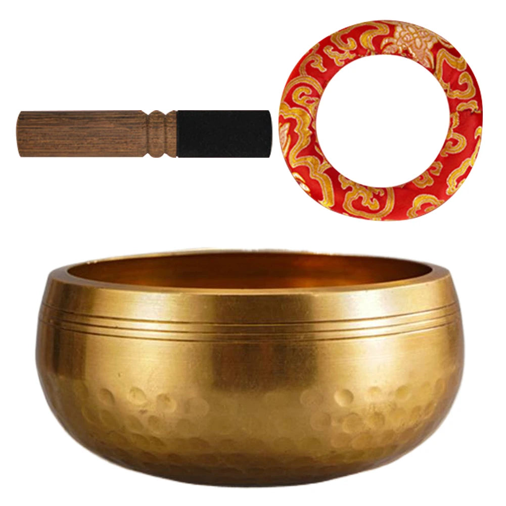 Tibetan Singing Bowl Set — Hand-Hammered Meditation Bowl for Yoga, Chakra & Stress Relief
